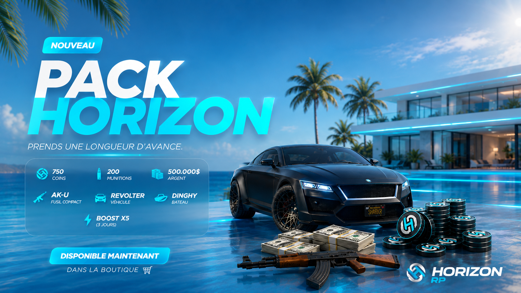 Visuel promo Pack serveur réalisé par Vyse Studio
